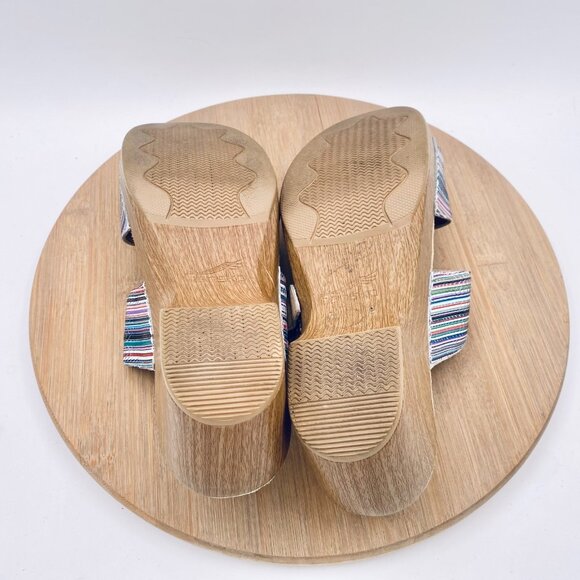 Dansko Sophie Sandals Womsns 9 40 Blue Leather Double Strap Slides Peep - Picture 11 of 12